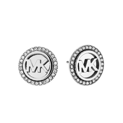 michael kors stainless steel stone set stud earrings|michael kors silver drop earrings.